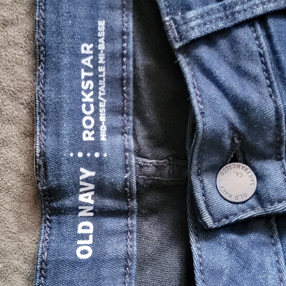 Old Navy Mid Rise Rockstar Blue Jeans sz 8
